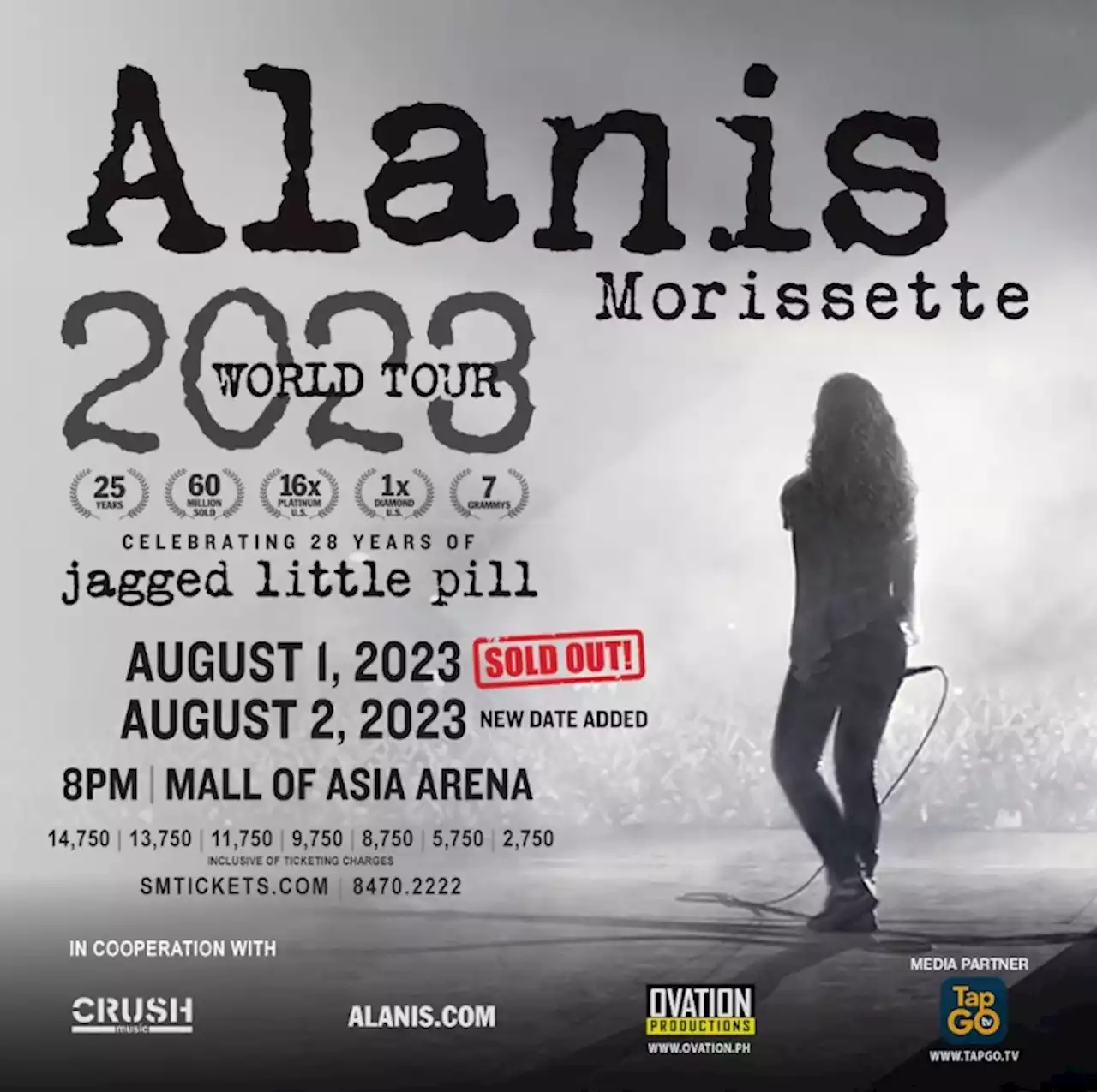 Alanis Morissette Aug. 1 concert sold out, new date added