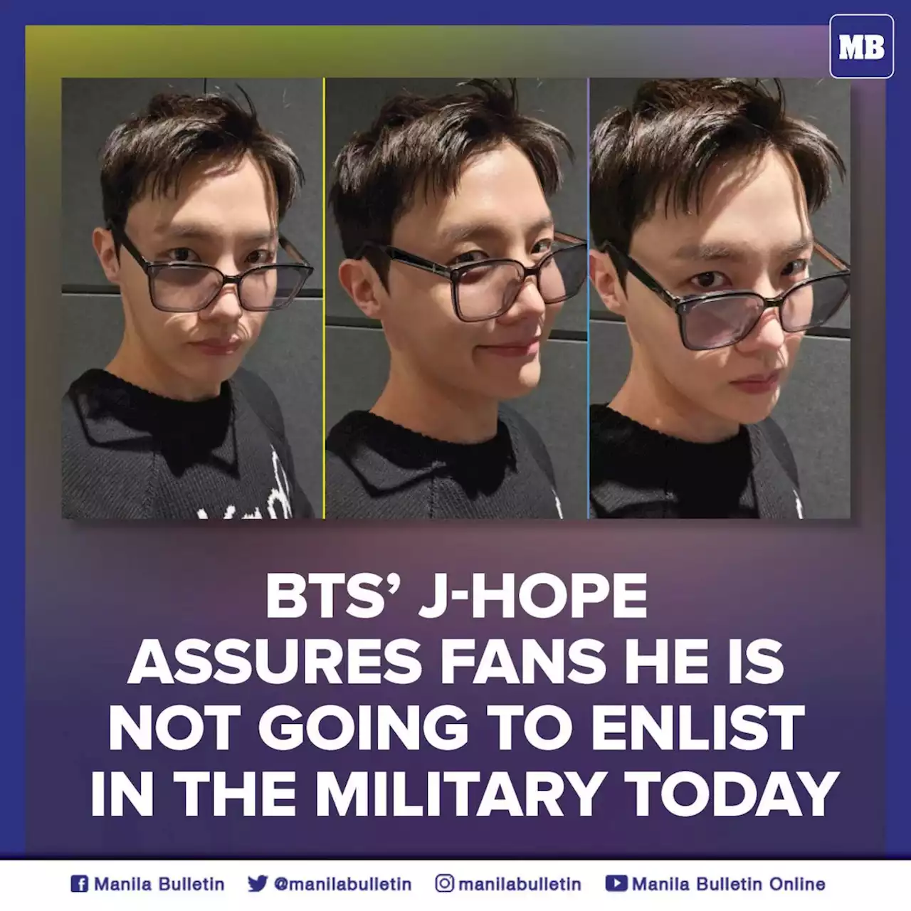 BTS’ J-Hope assures fans he is not going to enlist in the military today