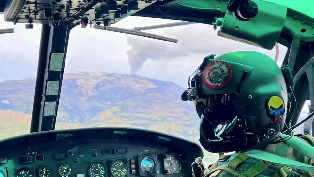 [FOTOS] Fuerza Aérea Colombiana continúa sobrevolando el Nevado del Ruiz