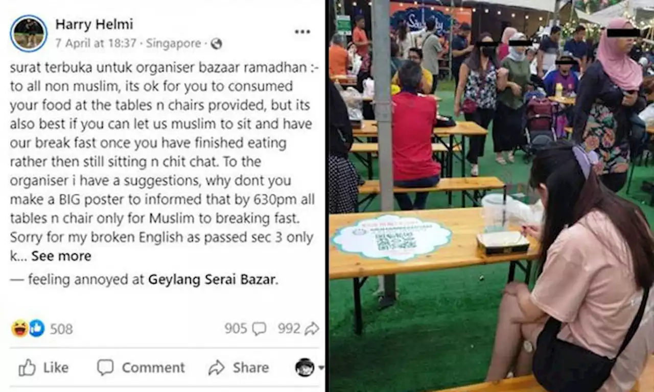 Man sparks debate after saying Ramadan bazaar tables should be reserved for those breaking fast