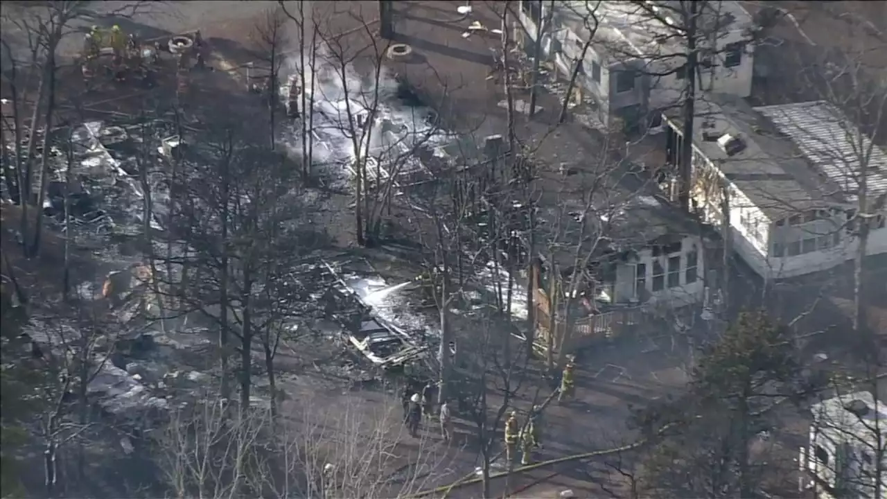 Two-alarm fire destroys trailers at South Jersey campground