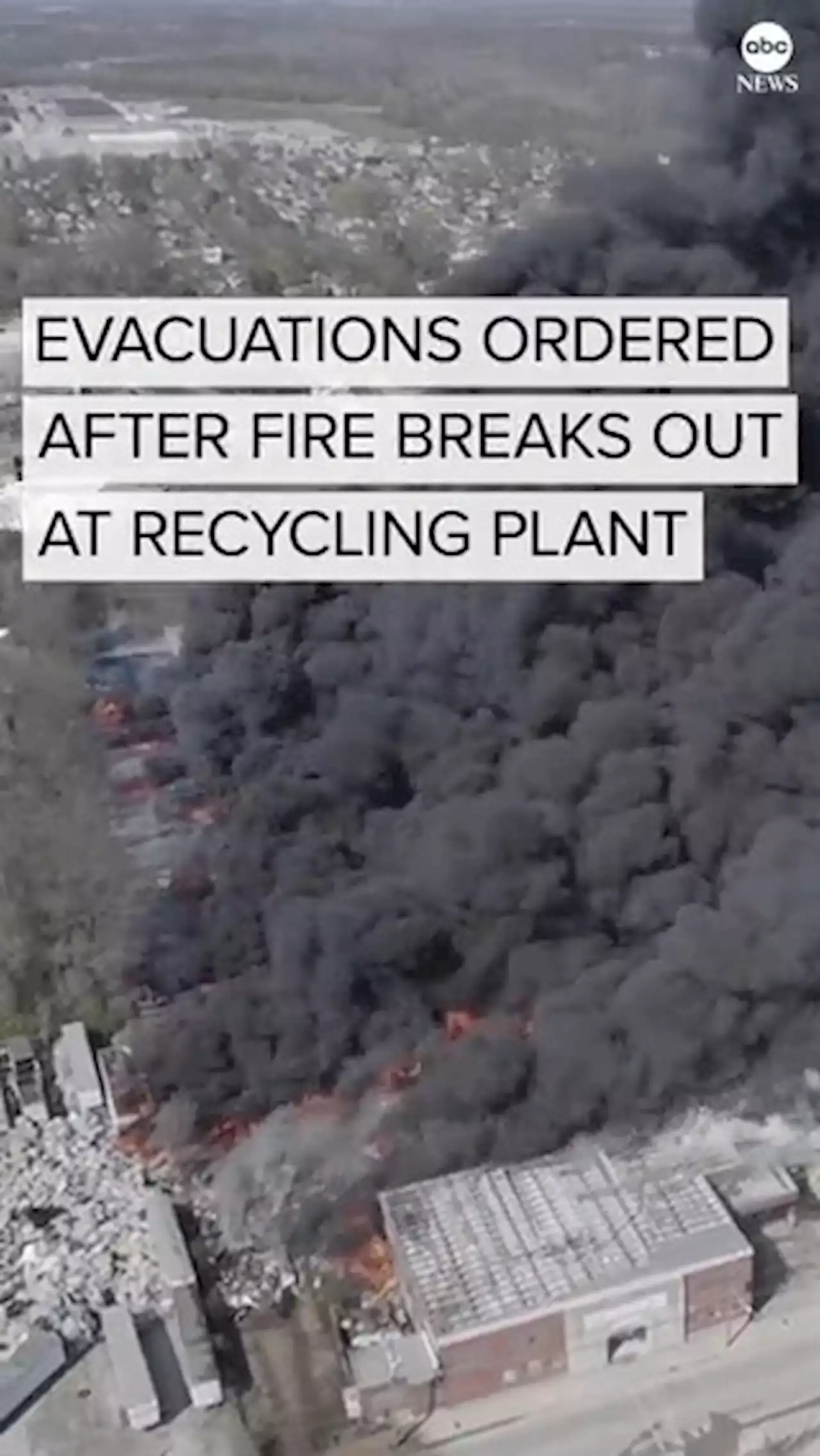 Over 2,000 Indiana residents ordered to evacuate after fire ignites at recycling plant