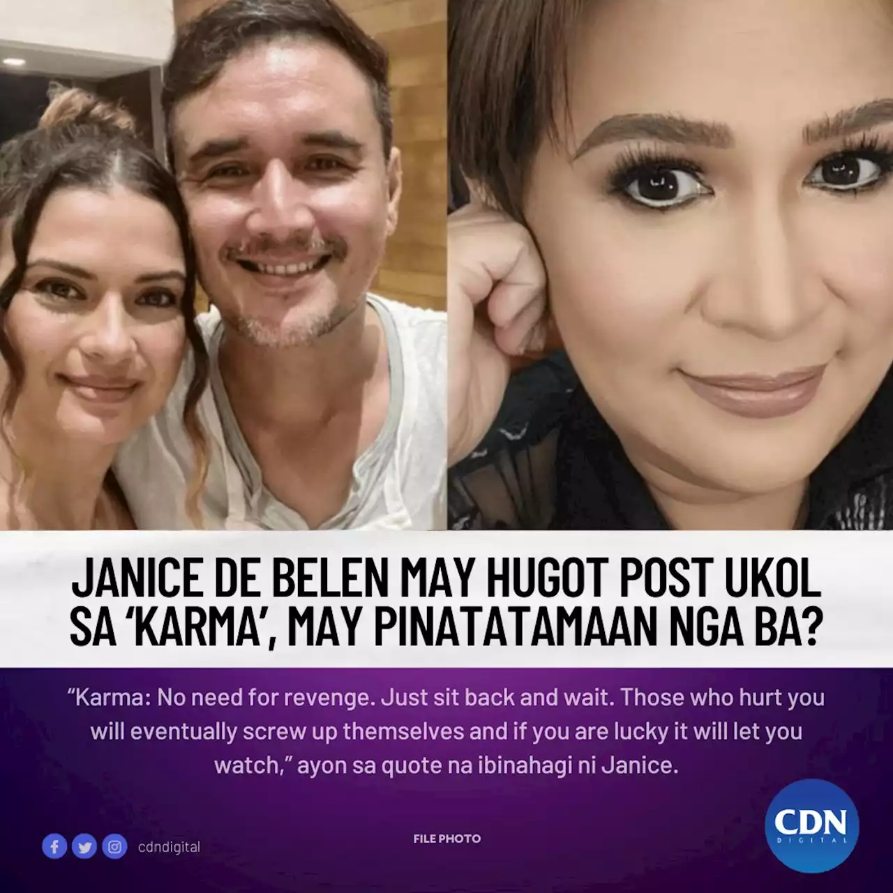 Janice de Belen may hugot post ukol sa ‘karma’, may pinatatamaan nga ba?