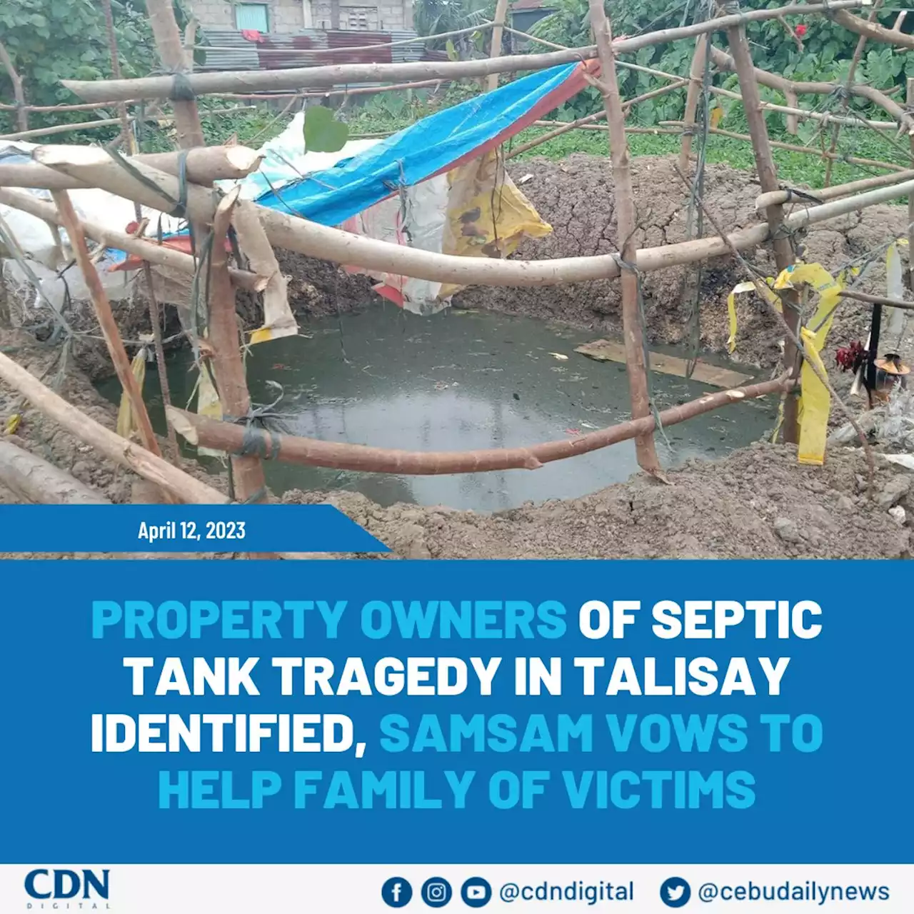 Property owners of septic tank tragedy in Talisay identified, Samsam vows to help family of victims