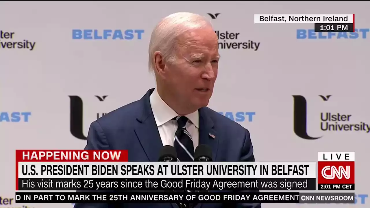 Biden touts dividends of peace in Belfast, even as tensions persist | CNN Politics