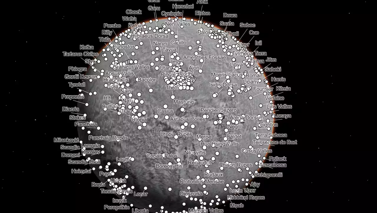 Erkundungsflug via Bildschirm: Interaktive Karte zeigt spektakuläre Details des Mars