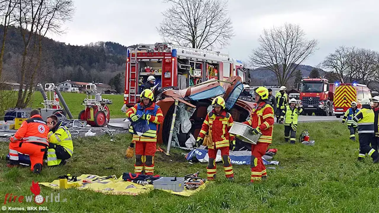 Bayern: Frontalzusammenstoß auf B304 → Zwei leicht bis mittelschwer Verletzte in Teisendorf