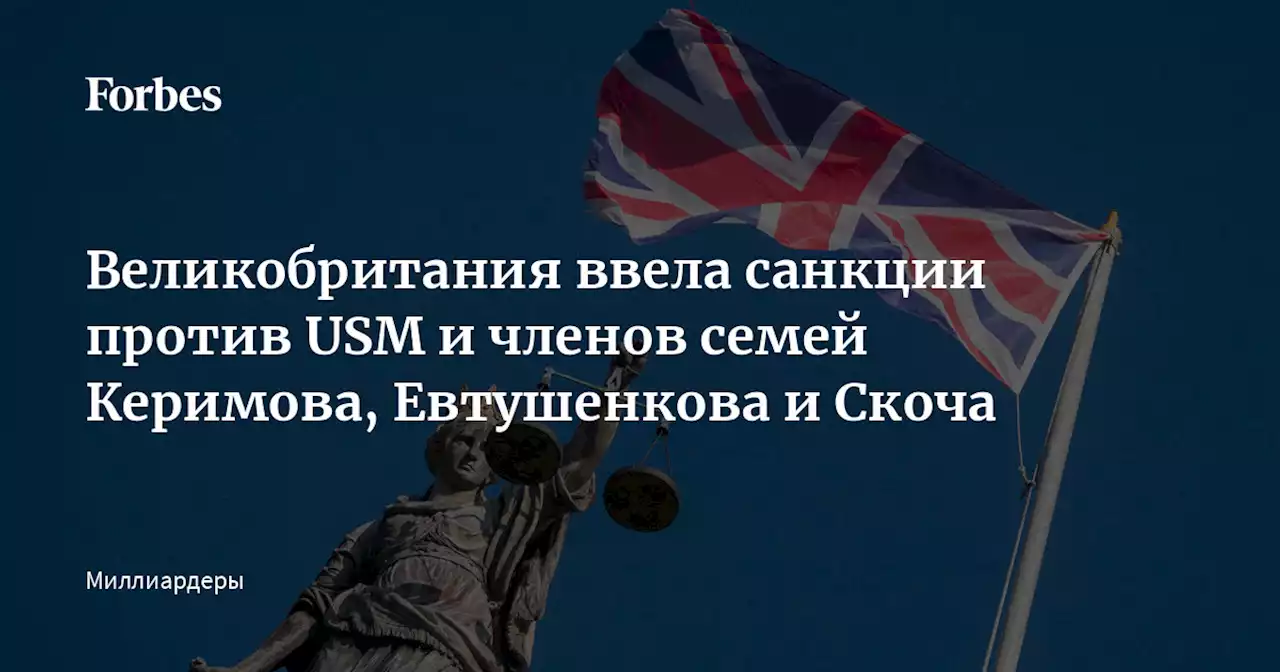 Великобритания ввела санкции против USM и членов семей Керимова, Евтушенкова и Скоча