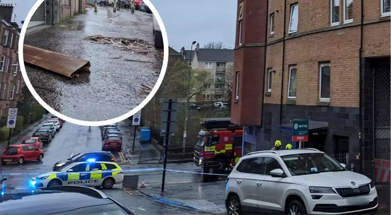 999 crews lock down street after masonry falls from building