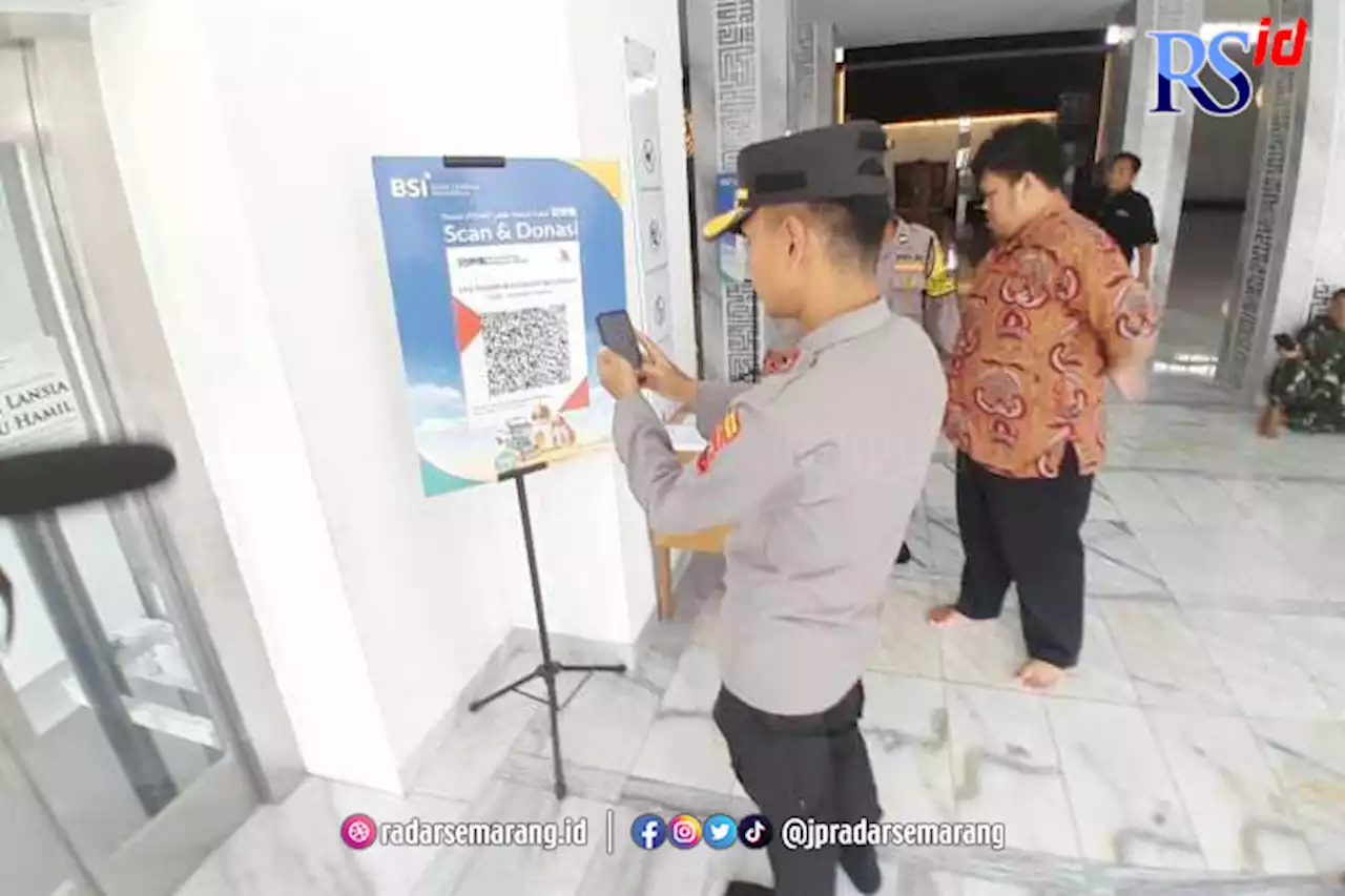 Patroli, Polrestabes Semarang Periksa Kotak Amal Digital QRIS di Sejumlah Masjid