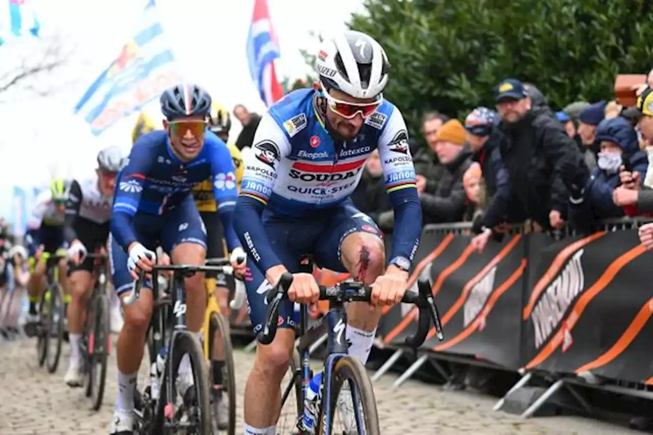 Julian Alaphilippe touché à un genou et incertain pour l'ensemble des classiques ardennaises