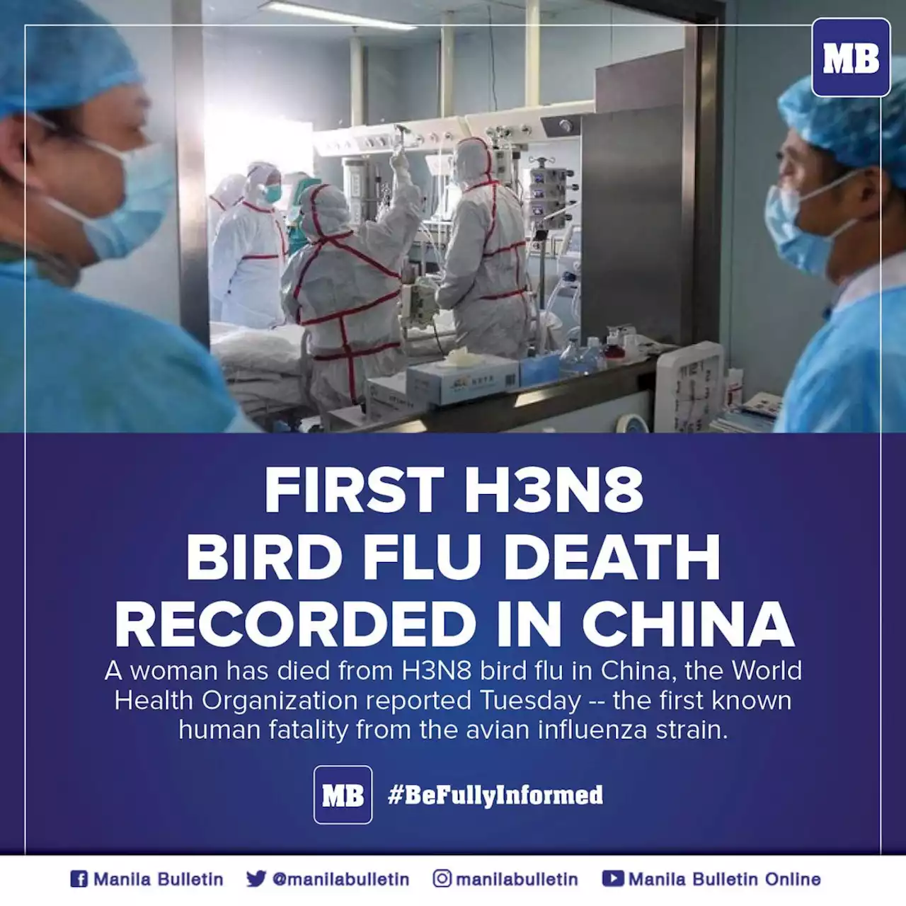 First H3N8 bird flu death recorded in China