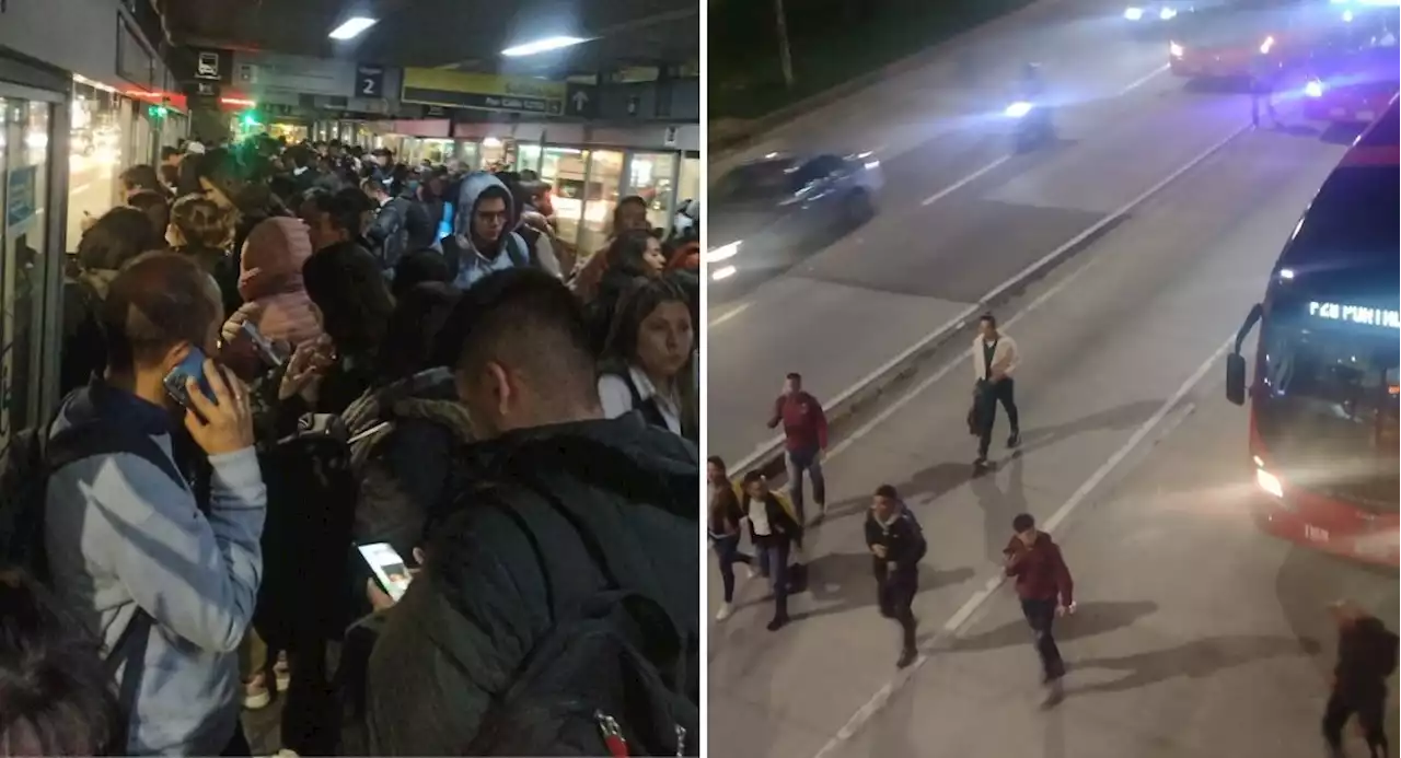 [Fotos] Bogotanos se bajan de Transmilenio por bloqueos y llegan caminando a sus casas - Pulzo