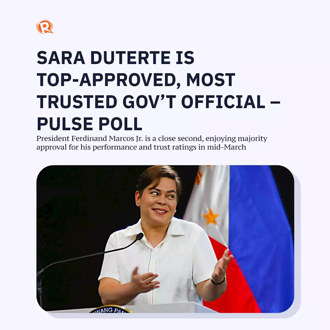 Sara Duterte is top-approved, most trusted gov’t official – Pulse poll