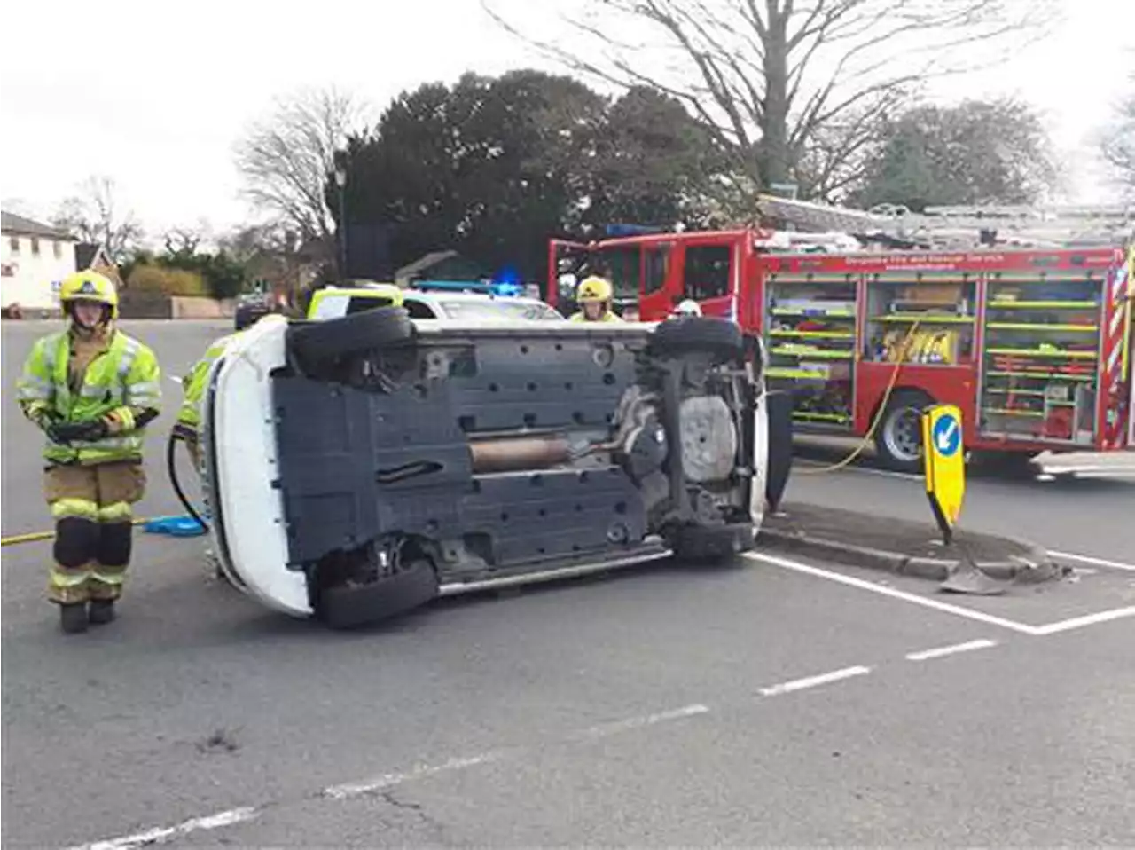 Oswestry crash closes road