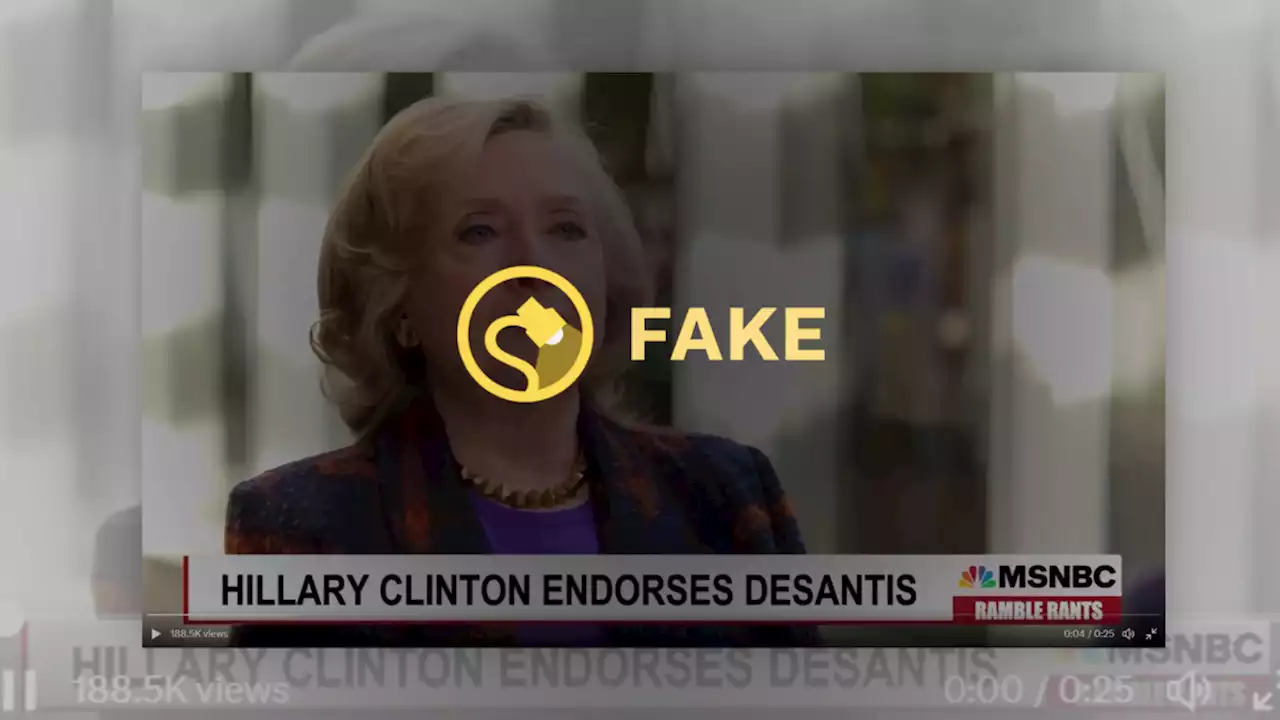 Did Hillary Clinton Endorse Ron DeSantis for President?