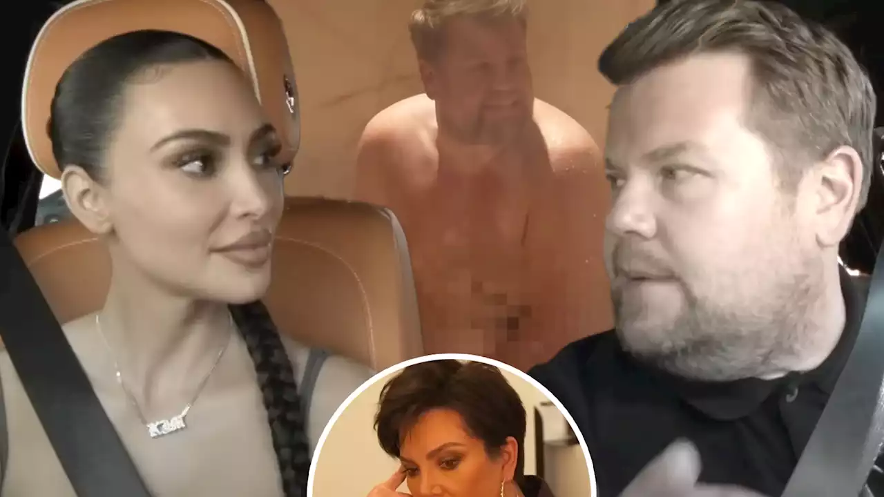 Naked James Corden Shocks Kris Jenner, Scratches Kim's Rolls-Royce Moonlighting as Kardashian Assistant