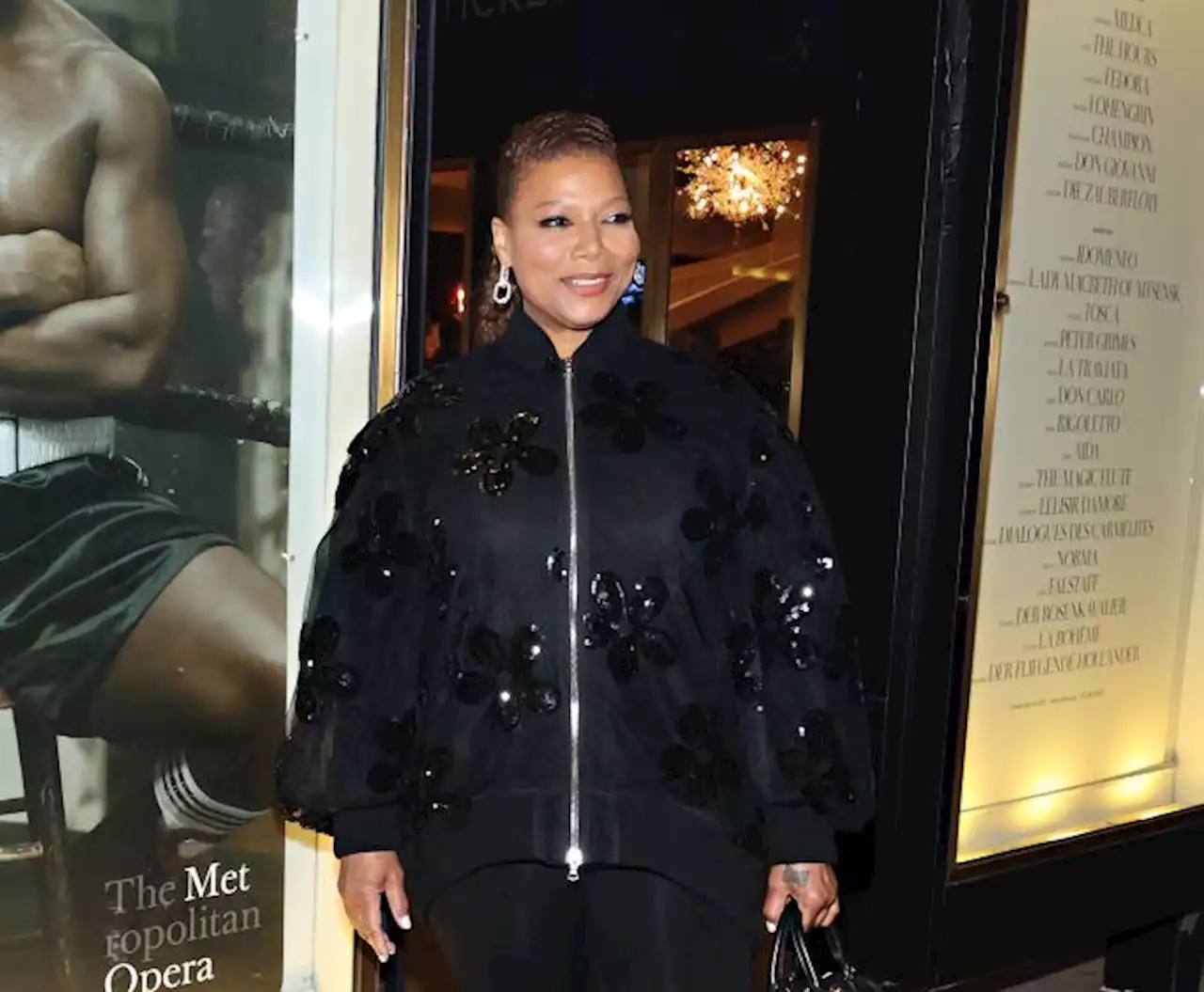 Queen Latifah Updates All-Black Dressing With Florals for ‘Champion’ Opening Night