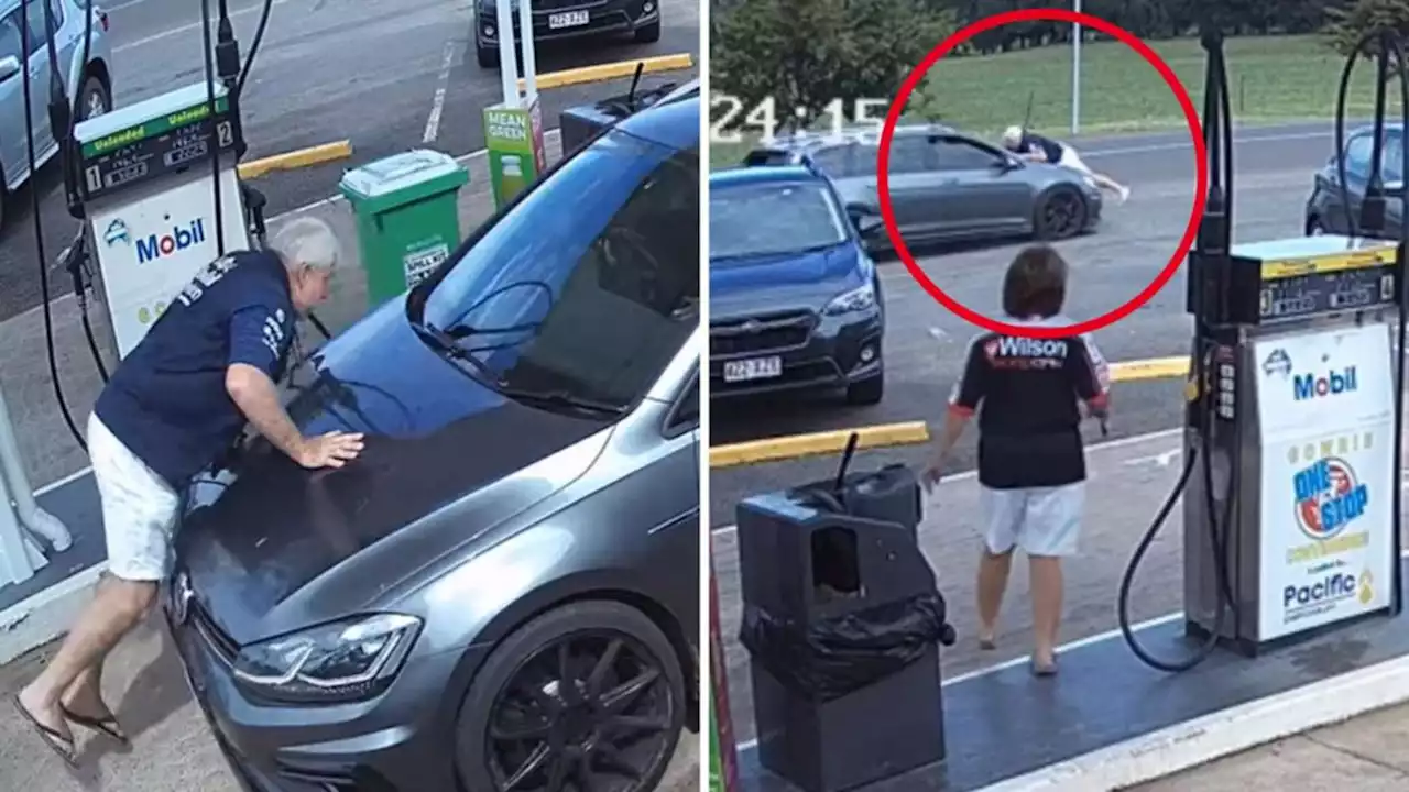 Aussie petrol station owner’s brave act to stop thieves caught on video