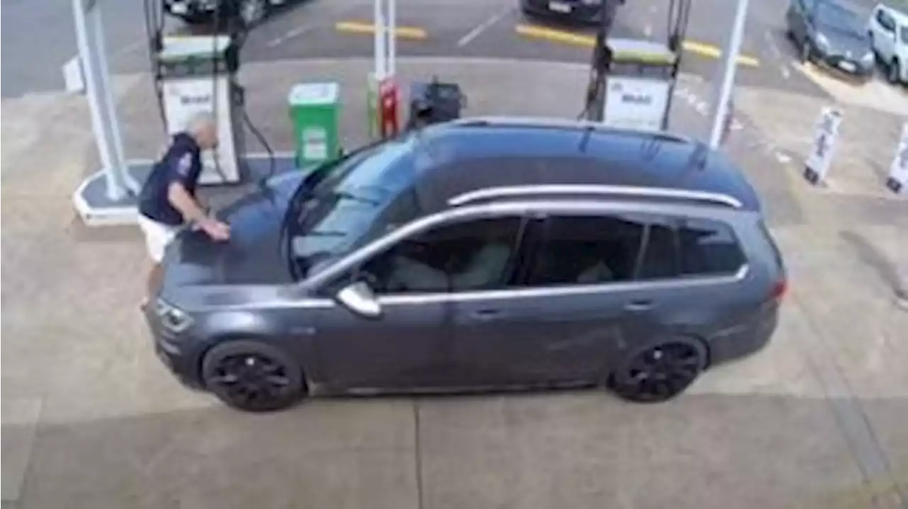 'He just floored it': Petrol station owner clings to bonnet after being hit by car during fuel theft