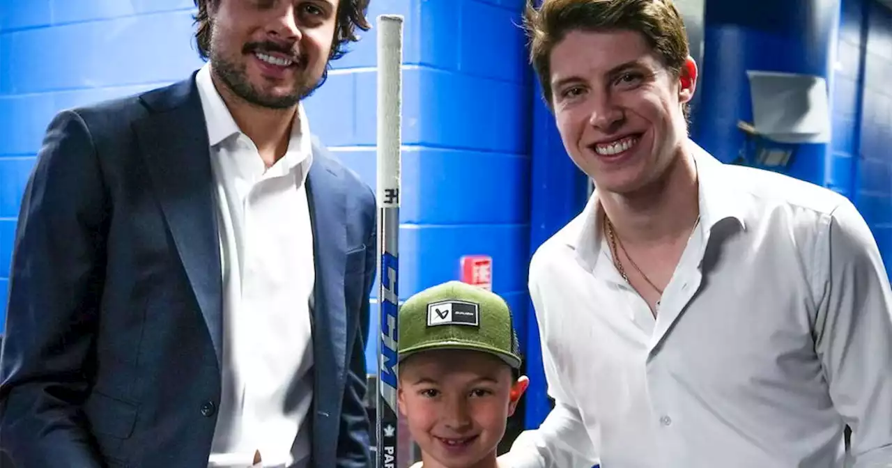 Matthews and Marner surprise young Leafs fan who missed chance to see them play