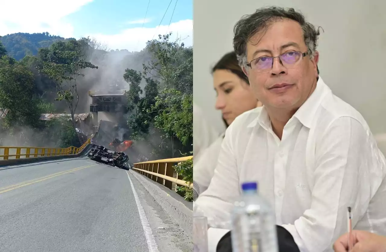 Presidente Petro ordena investigación por colapso del puente sobre río La Vieja