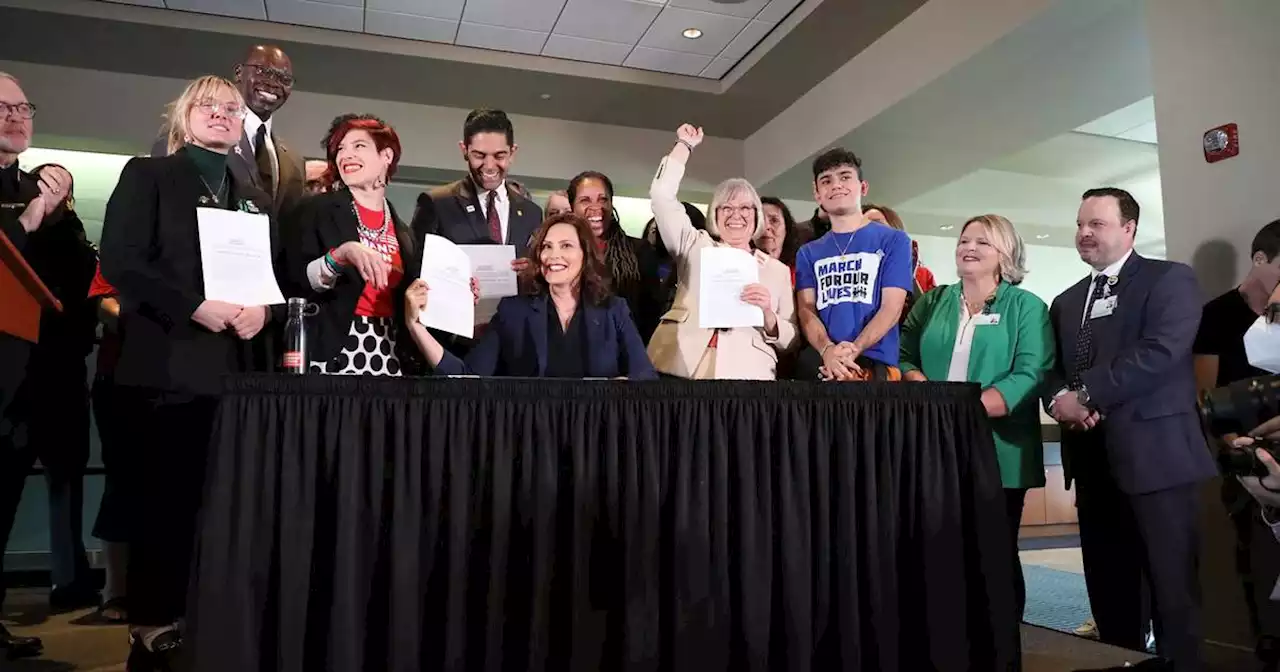 Michigan Gov. Gretchen Whitmer signs legislation to enact universal background checks for gun sales