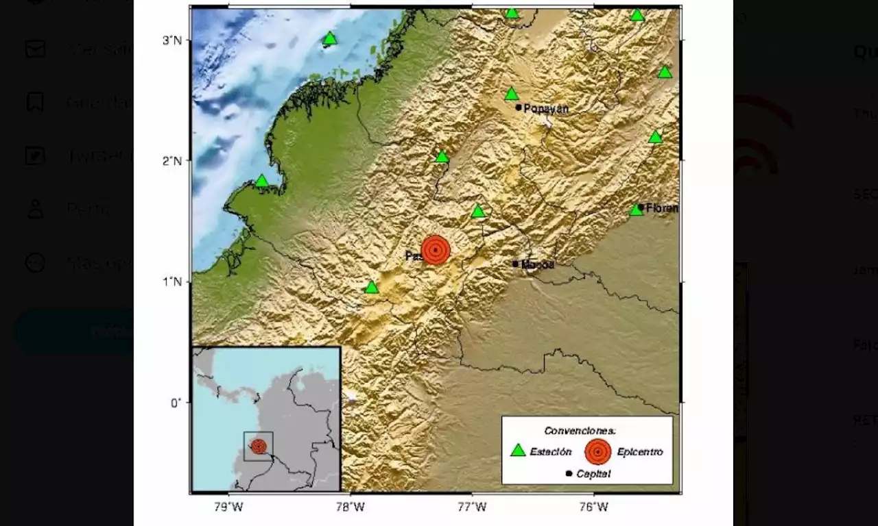 Reportan fuerte temblor en Nariño: fue de magnitud de 2,9