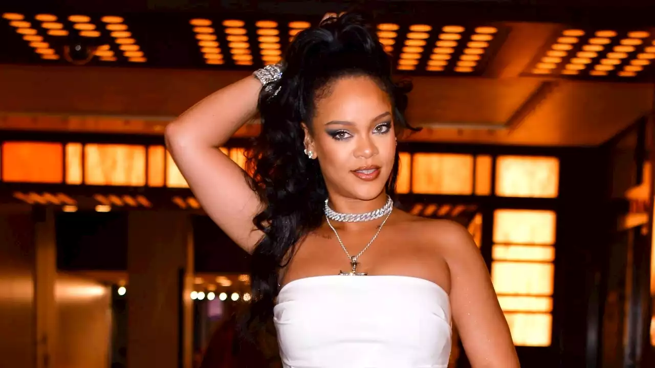 Rihanna Shows Off Baby Bump in All-White Ensemble: PICS