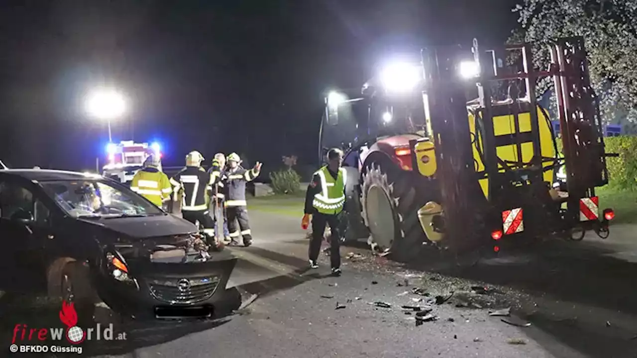 Bgld: Kollision zwischen Traktor und Pkw in Kleinmürbisch