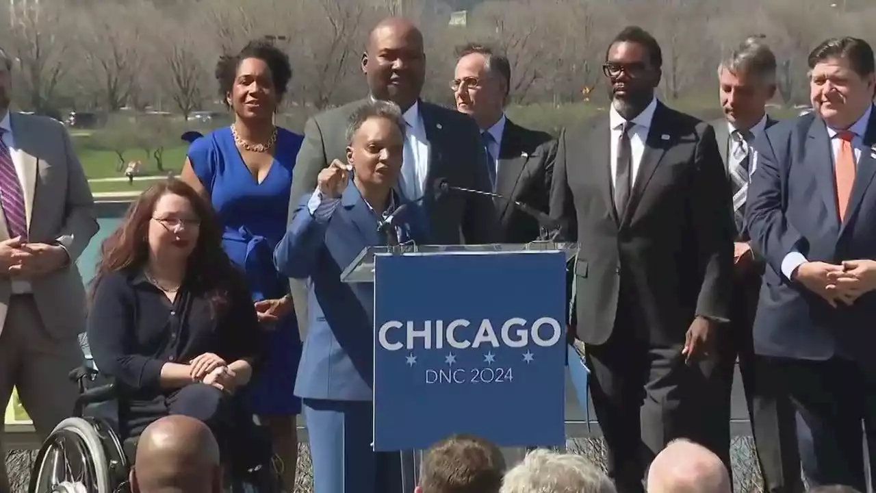 Pritzker, Lightfoot, Johnson celebrate Chicago as host city for DNC 2024