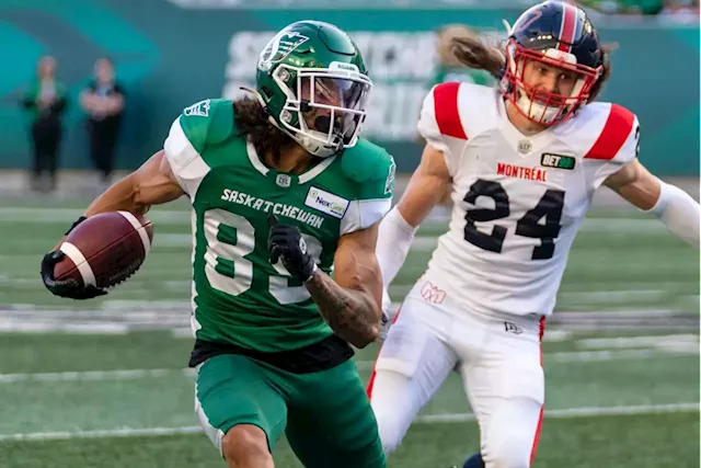 Montreal Alouettes wide receiver Tyson Philpot (81) celebrates his  touchdown against the Toronto Argonauts during the first half of a CFL  Eastern Final football game in Toronto on Sunday, Nov. 13, 2022. (