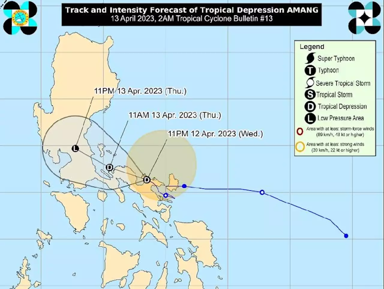 Amang almost stationary over San Miguel Bay; Signal No. 1 remains over 10 areas