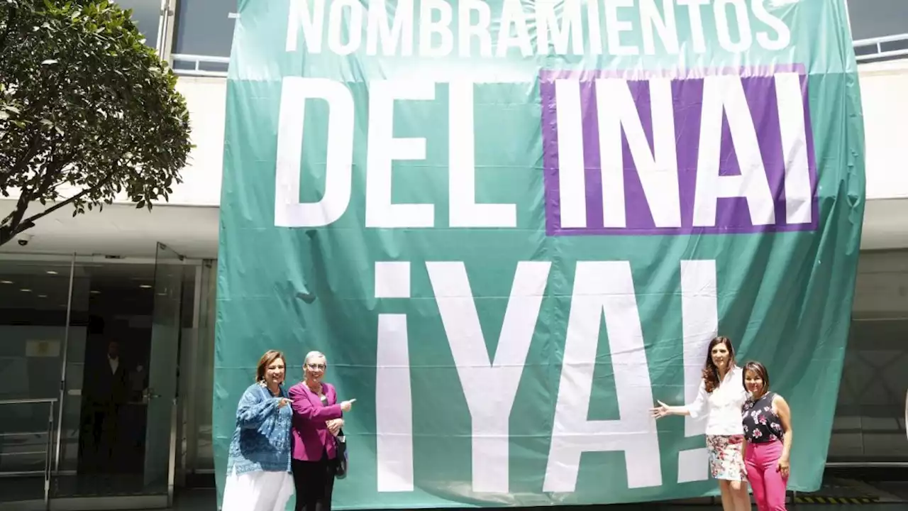 Panistas colocan manta en el Senado para exigir nombramientos de comisionados del Inai