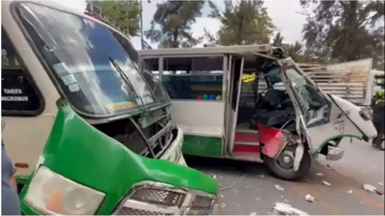 Microbusero se pelea con su acompañante y choca a otra unidad en la Gustavo A. Madero