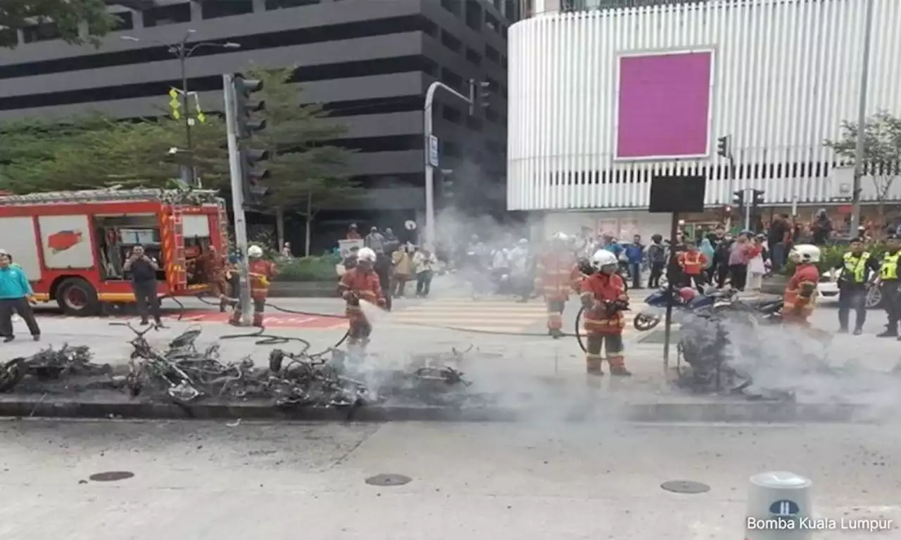 Nine motorcycles and four electric scooters were destroyed in a fire