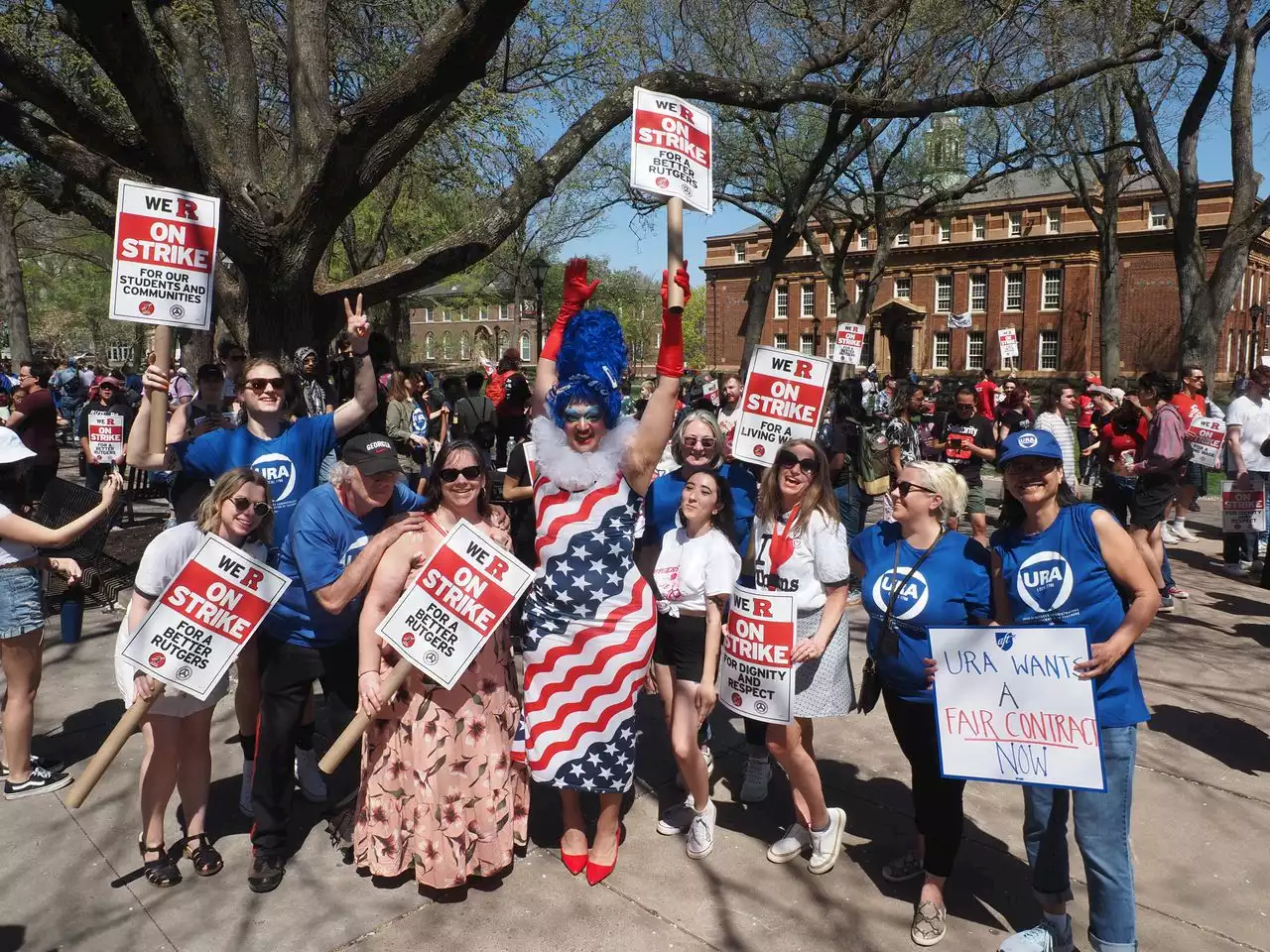 On 3rd day of historic Rutgers strike, drag show draws crowds of supporters