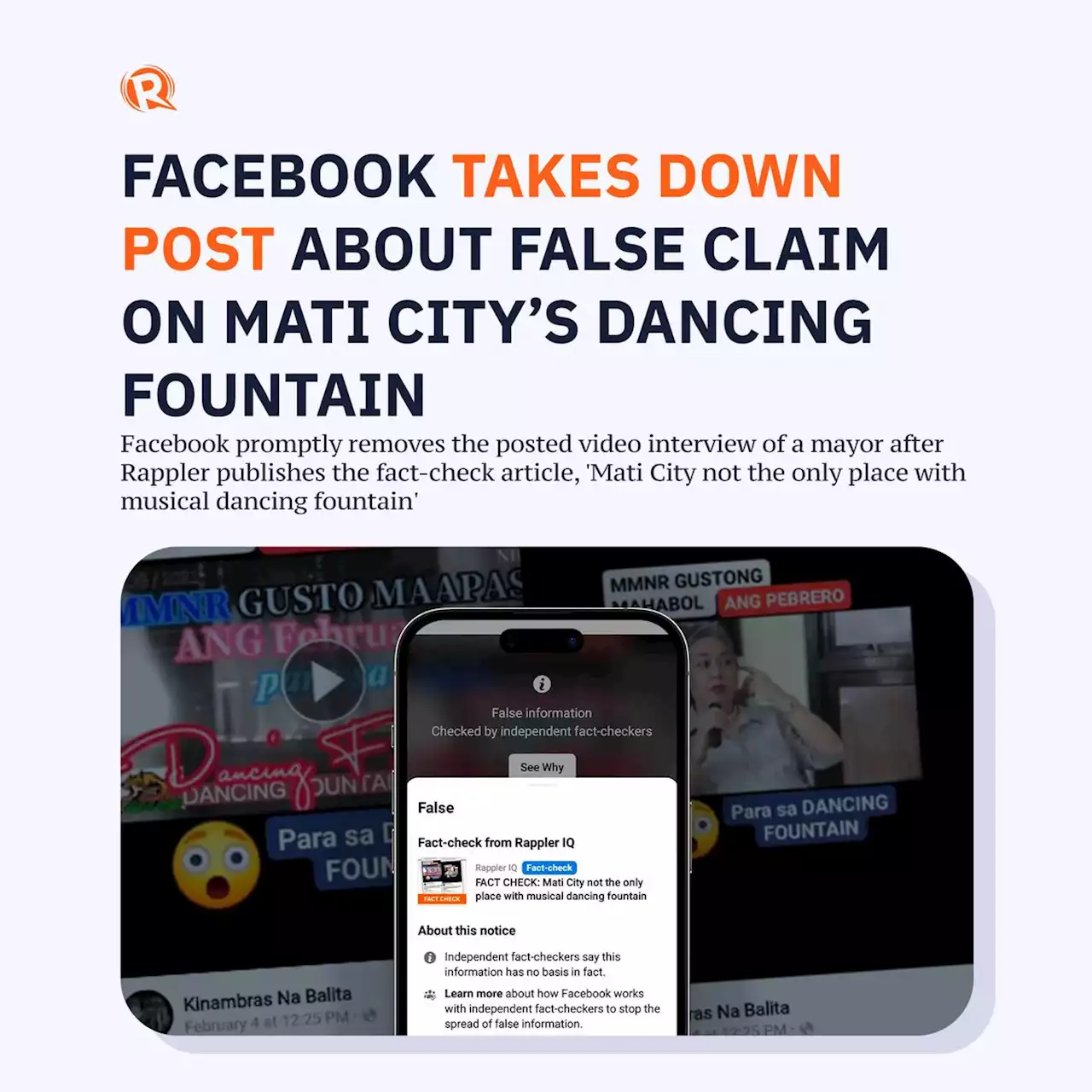 Facebook takes down post about false claim on Mati City’s dancing fountain