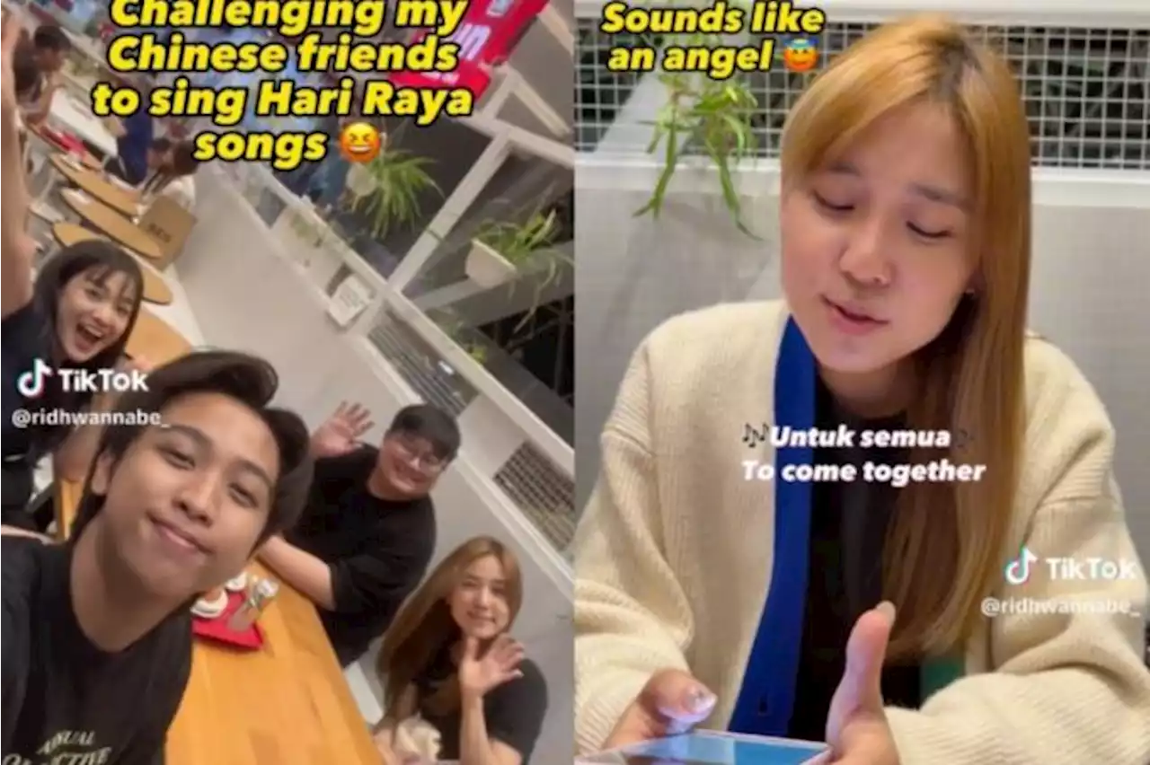 Influencer challenges Chinese friends to learn, sing Hari Raya songs in 10 minutes