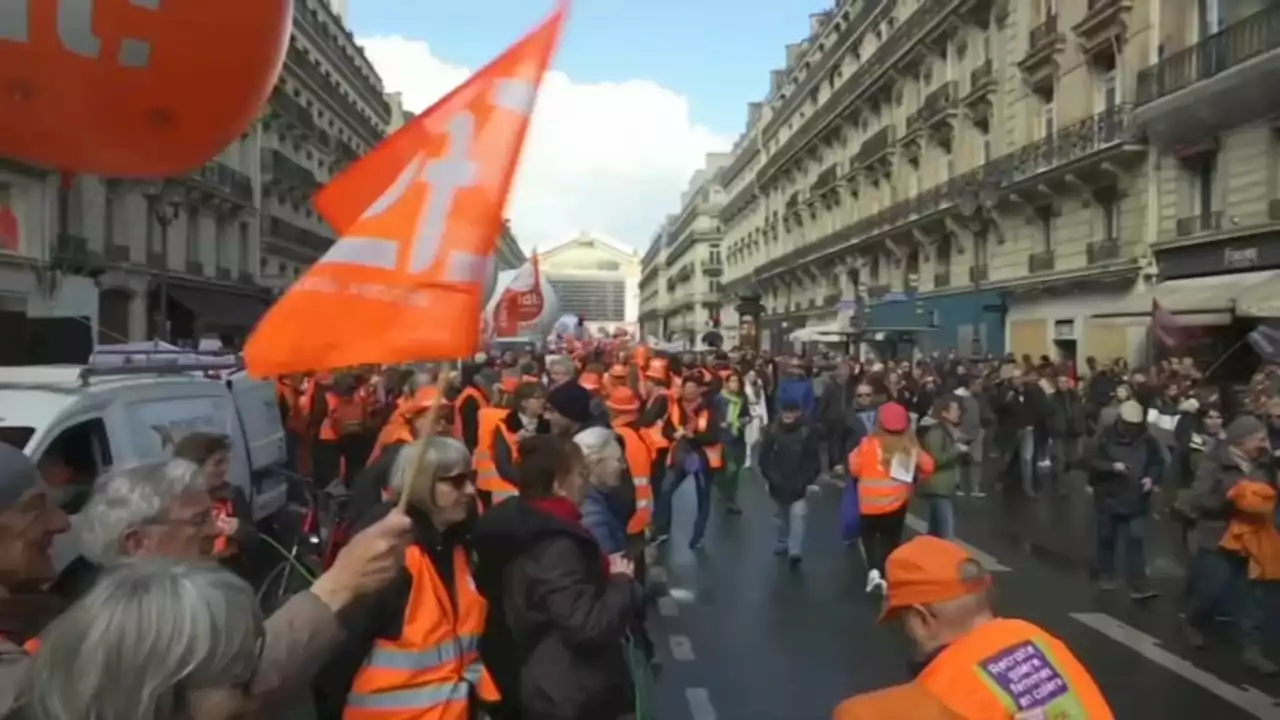 Emotions high at French protests over President Emmanuel Macron's pension plan