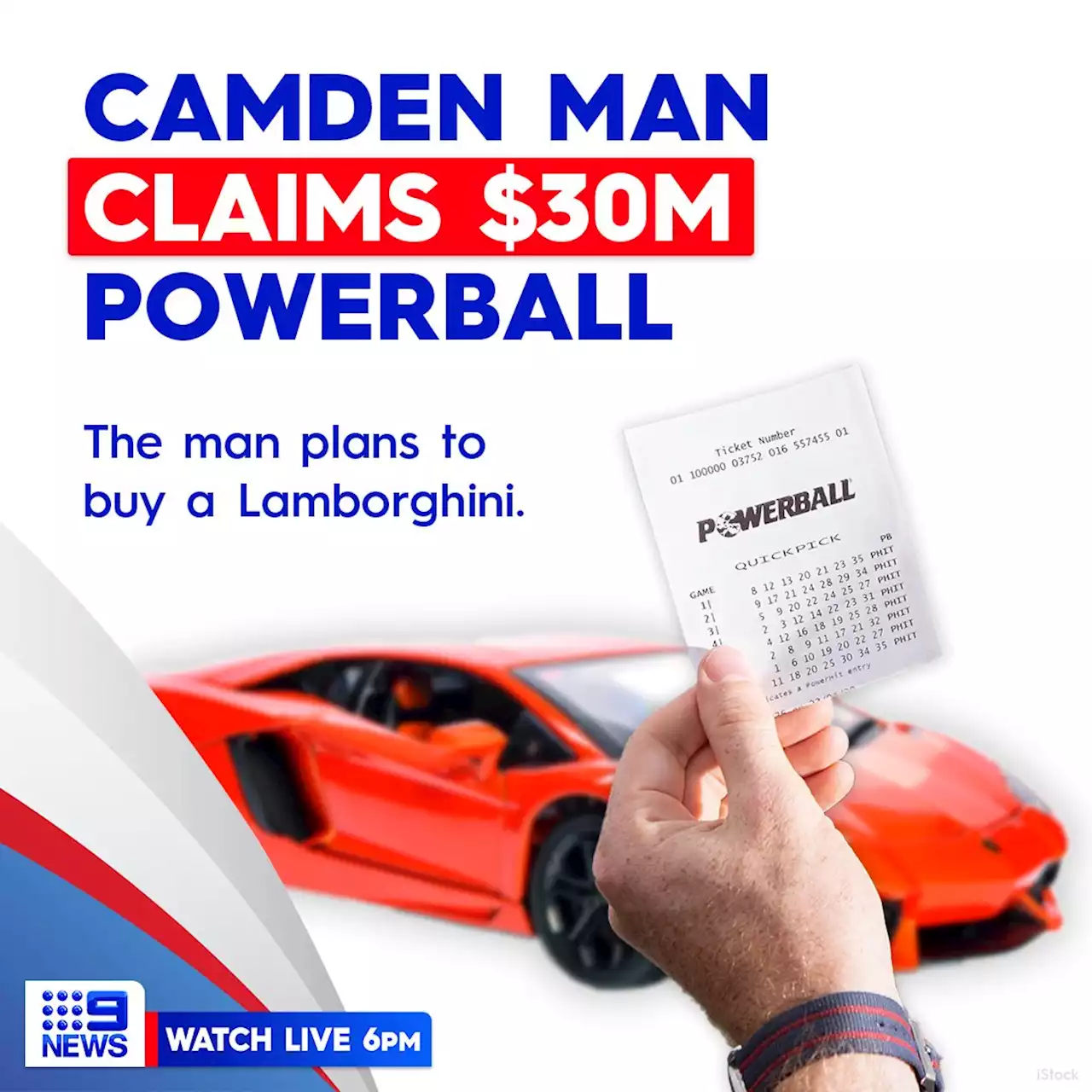 Sydney man to buy a Lambo after winning $30m lotto prize