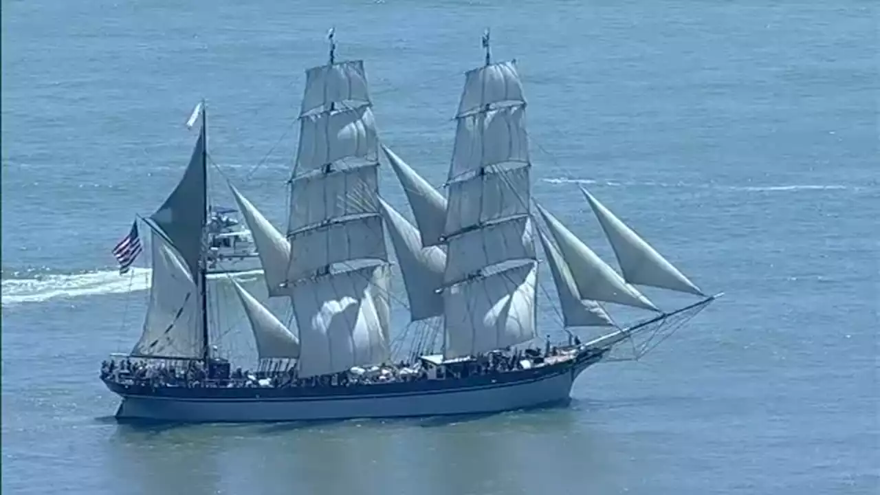 Historic vessels sail into Gulf of Mexico, including Elissa, the official Tall Ship of Texas