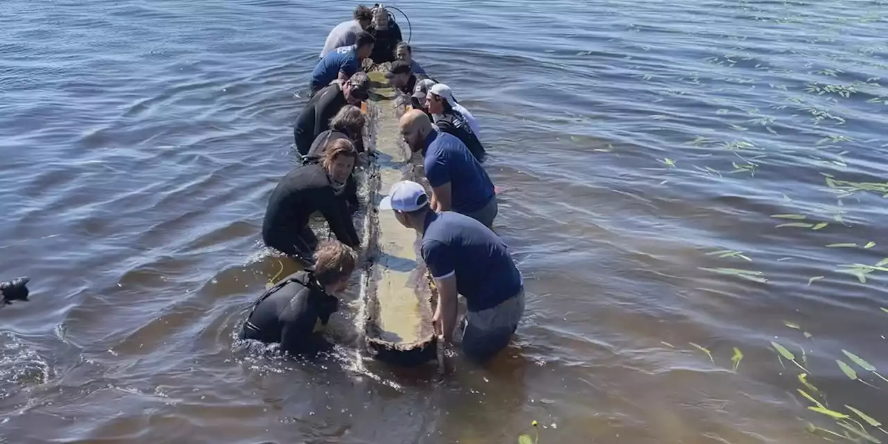 1,000-year-old Native American canoe brought to the lake’s surface