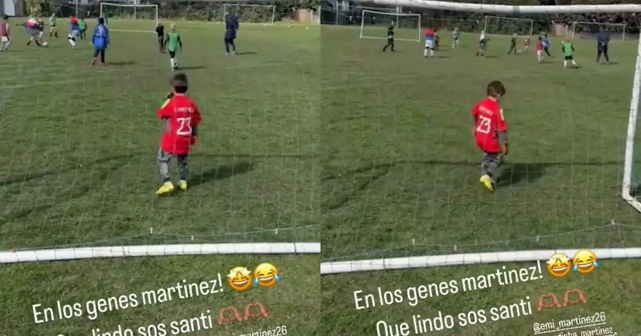 Video: el hijo del Dibu Martínez y una imitación imperdible de su papá