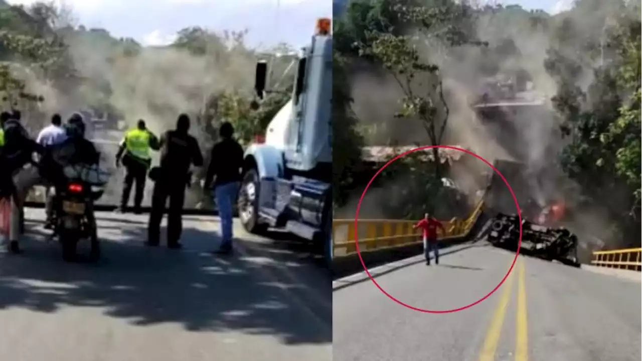 Video: así se salvó hombre de morir en la estruendosa caída del puente La Vieja