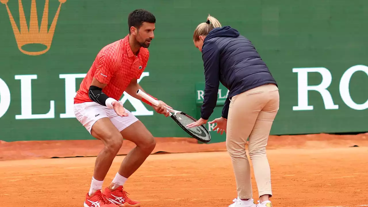 Masters Monte Carlo - Novak Djokovic lässt im Match gegen Musetti Dampf ab: Schläger zertreten, Debatte auf dem Court