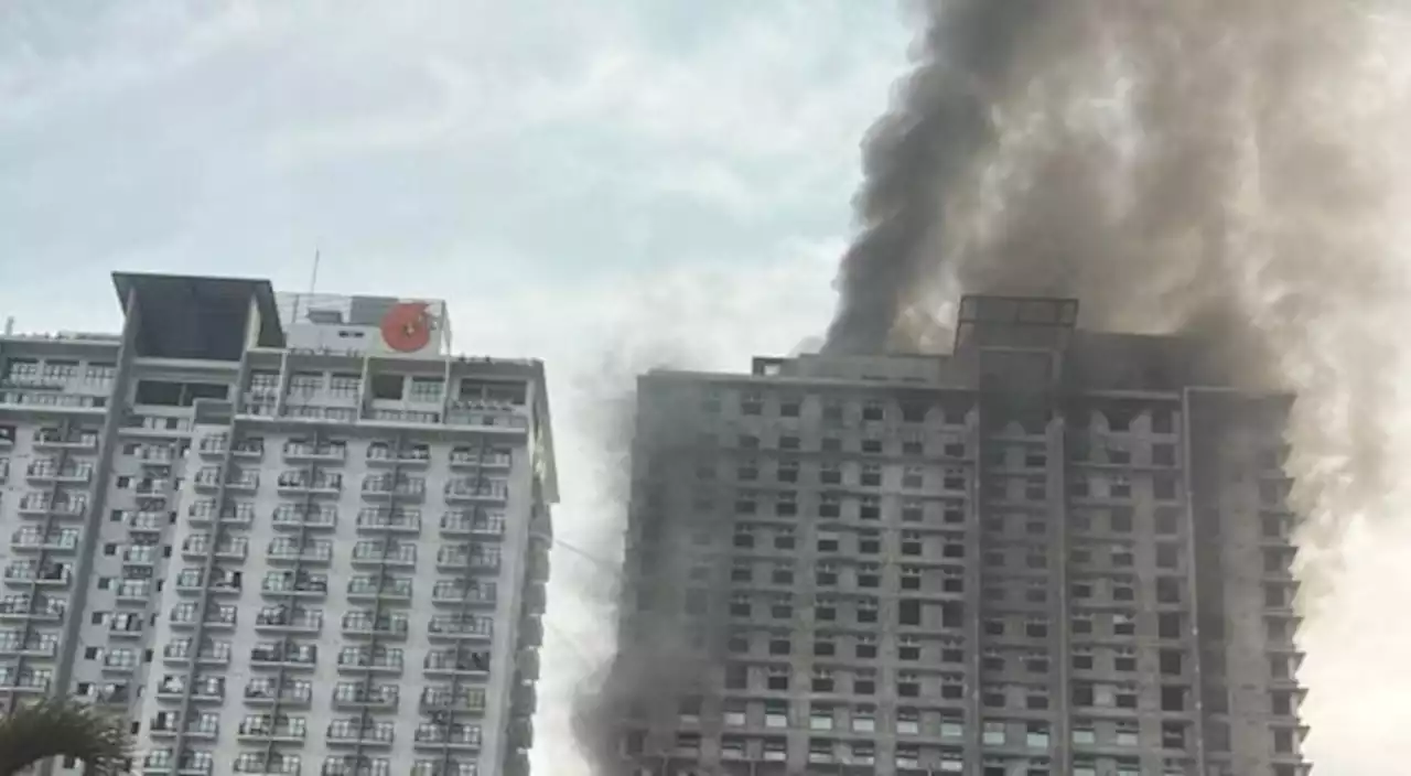 Fire hits unfinished condominium building in Cebu City