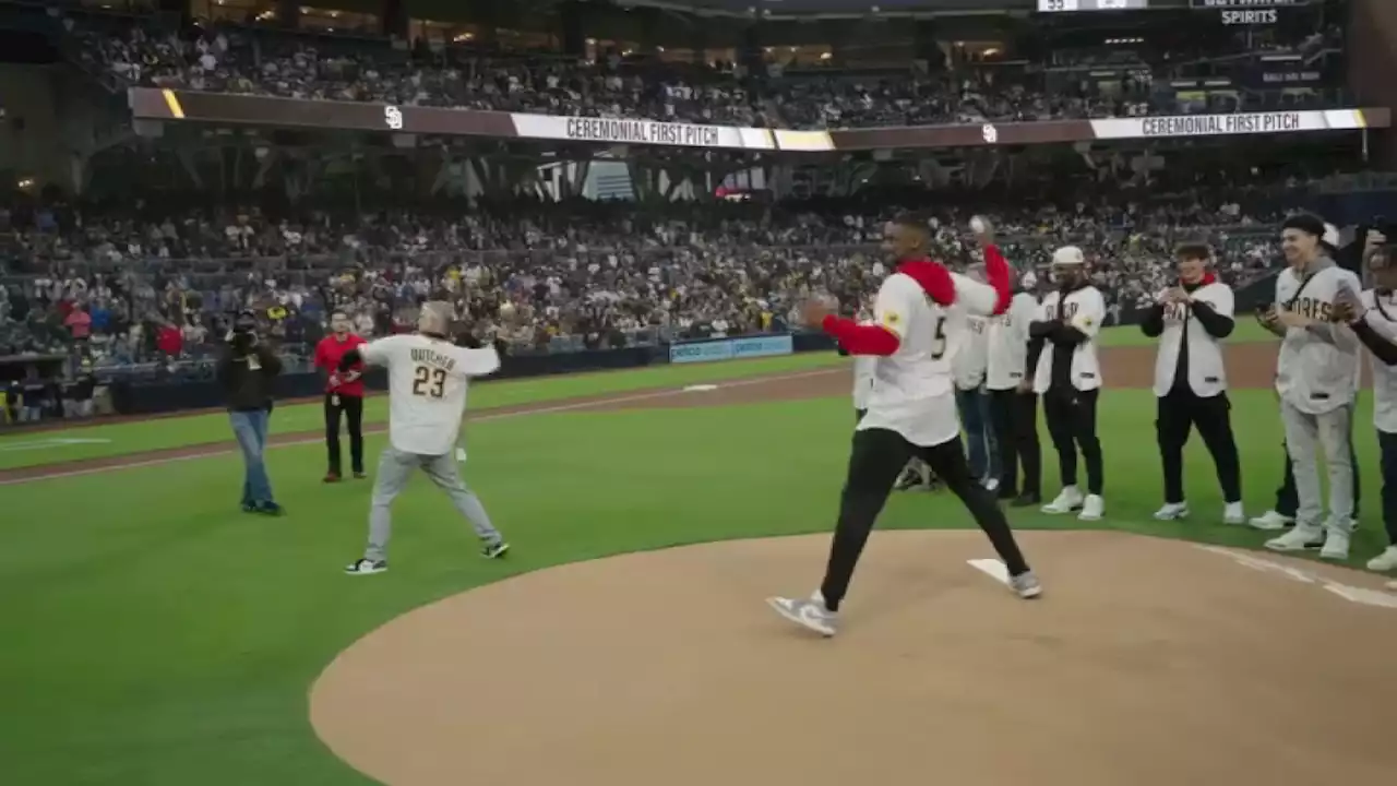 Lamont Butler, Coach Dutcher Throw Out First Pitch at Petco Park; Padres Lose to Brewers in 10 Innings