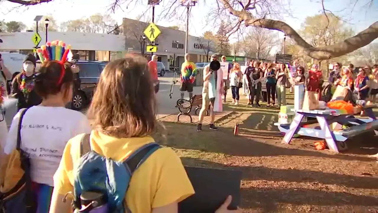 Counterprotesters Heavily Outnumber Those Rallying for Cancelation of Drag Show in Newton