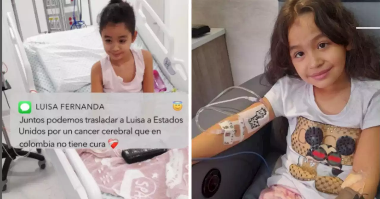 Luisita, niña colombiana con cáncer que clama por recibir tratamiento médico en Estados Unidos